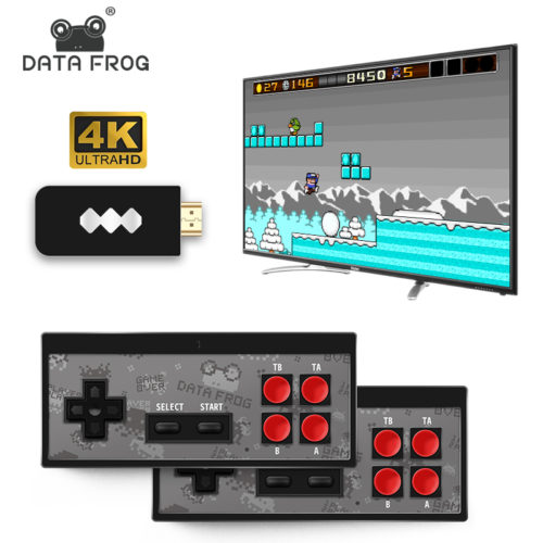 Data Frog Беспроводная портативная 8-битная мини-консоль с поддержкой AV/HDMI, 600 игр